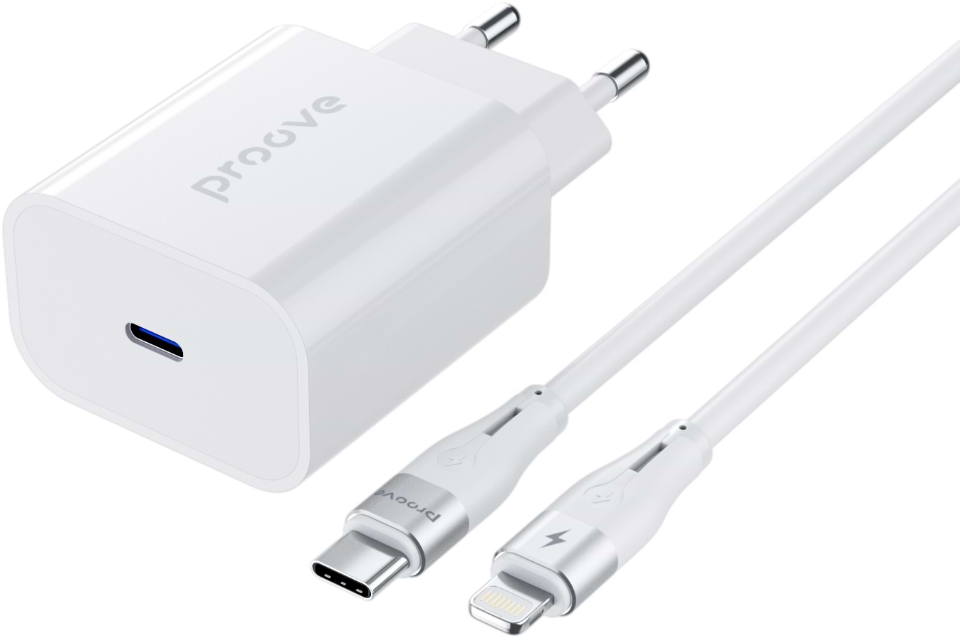 Мережевий зарядний пристрій Proove Rapid 20W Type-C + Кабель Type-C to Lightning White (WCRP20012102)